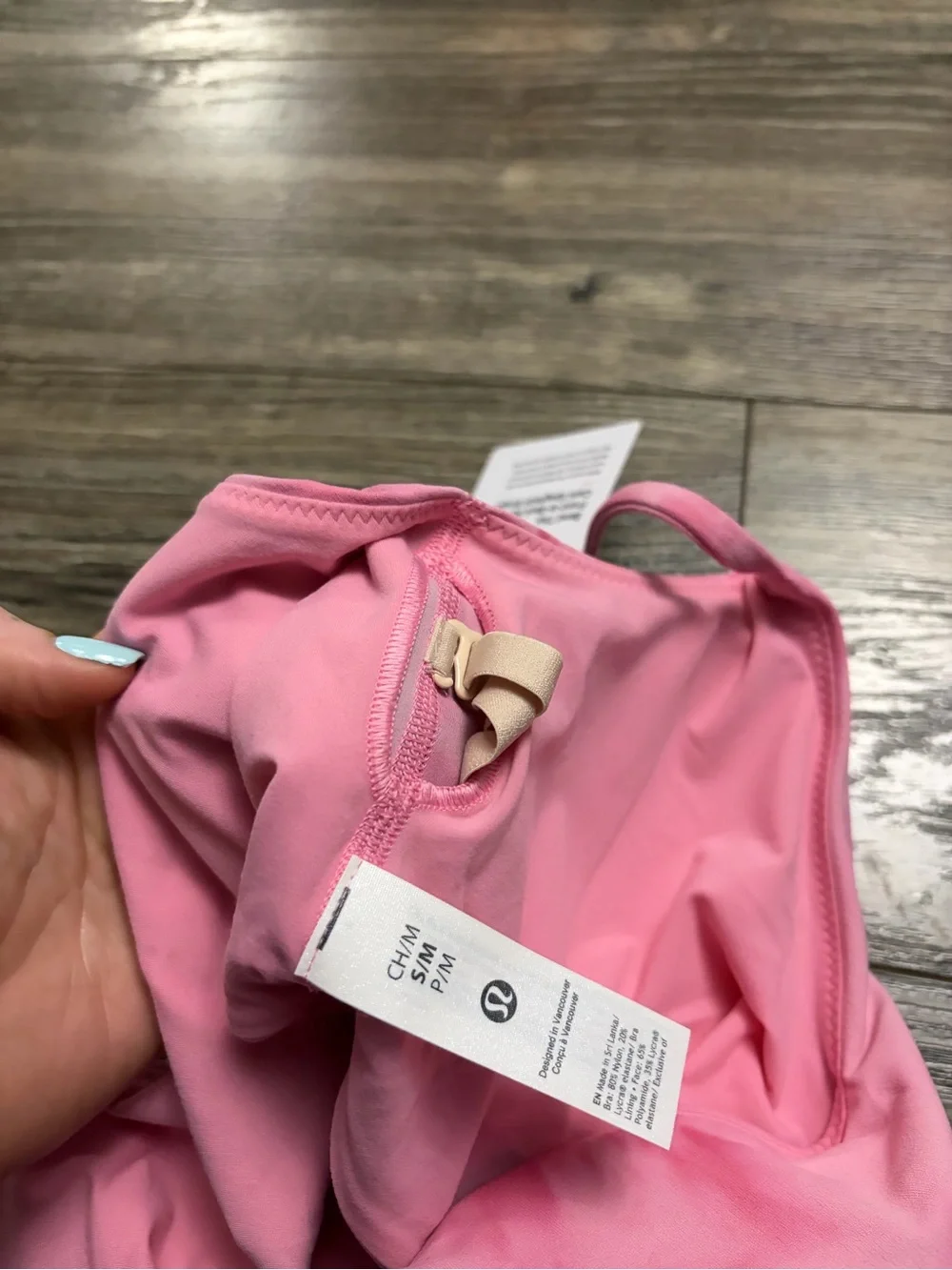 NWT Lululemon Cami Spaghetti-Strap Bra (Smoothie Wash Strawberry Multi) Size S/M